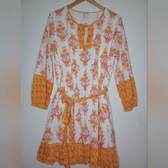 J. Crew Orange and Pink Floral Dress - Picture 1 of 12